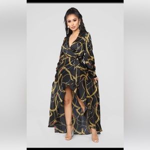 Fashion Nova Wrap Dress - Black
Size: L